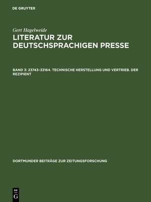 cover image of 23743–33164. Technische Herstellung und Vertrieb. Der Rezipient